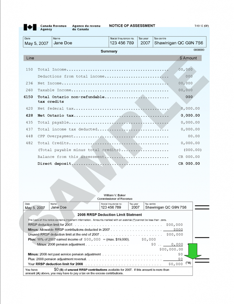 Where to find your RRSP Contribution Limit 2012